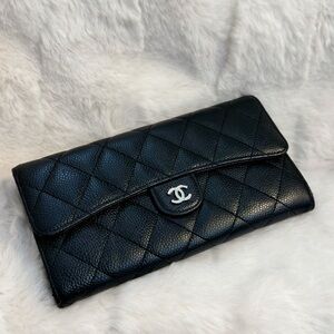 Chanel Classic Caviar Long Flap Wallet